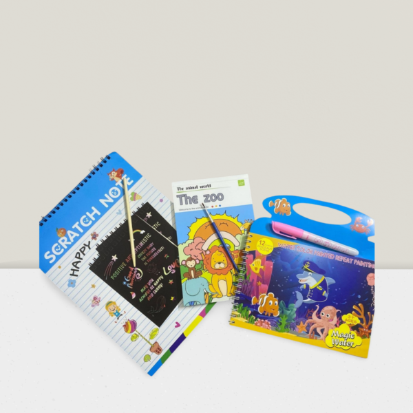 Deal Of 3 Books - Scratch Book - Magic Book - Zoo Doodle Coloring Book