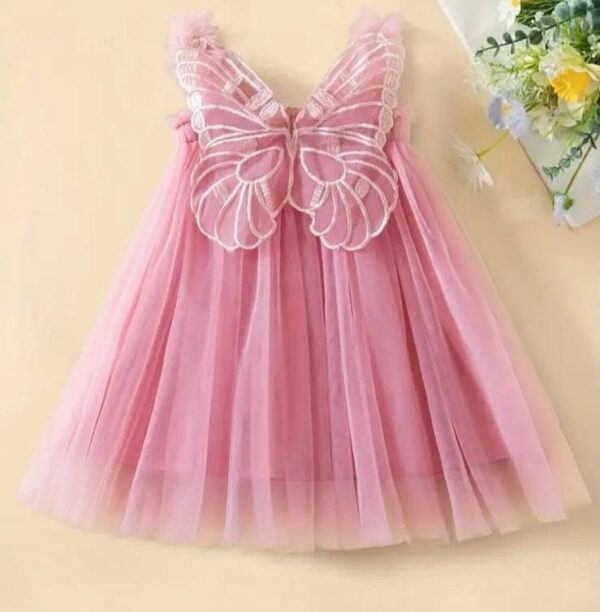 Butterfly Baby Pink Frock for Girls