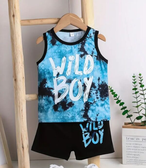 Black And Blue Wild Printed 2 piece
