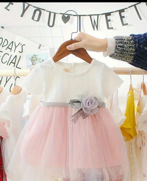 Pink And White Frock
