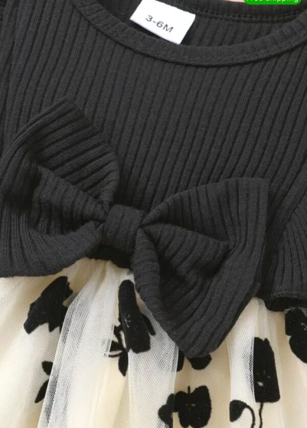 A Black And White Bowed Frock - Image 2