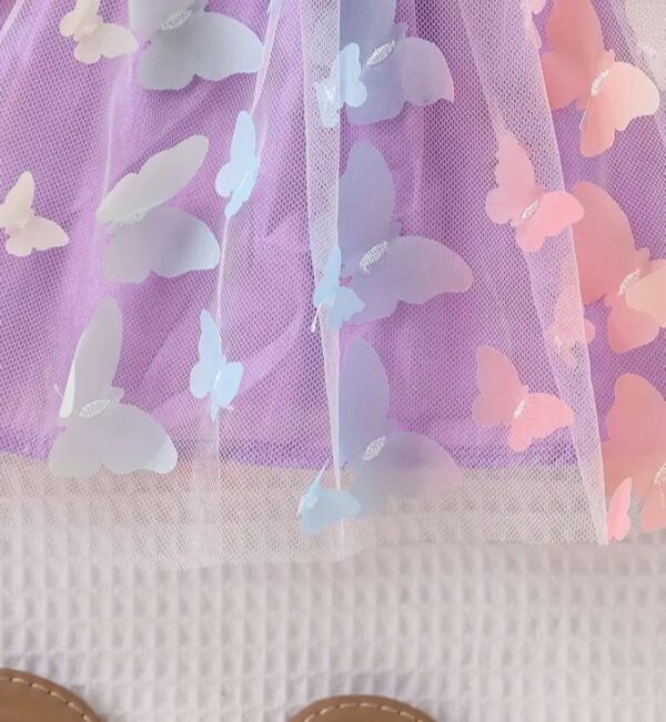 Mauve 3D Sleeveless Frock - Image 2