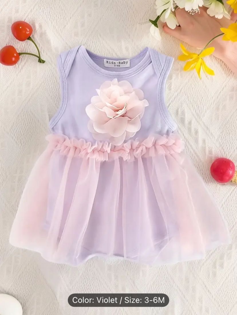Light Mauve Flowered Dress