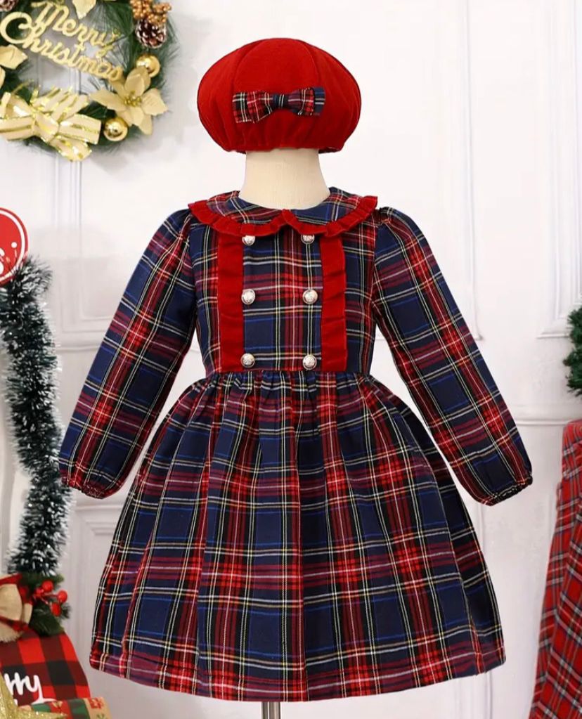 BLUE AND RED CHECKERD FROCK