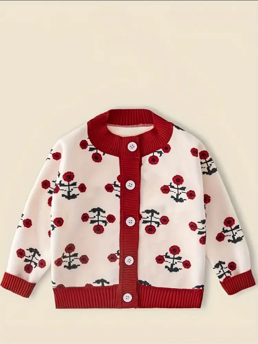 RED AND WHITE SWEATER FOR GIRLS