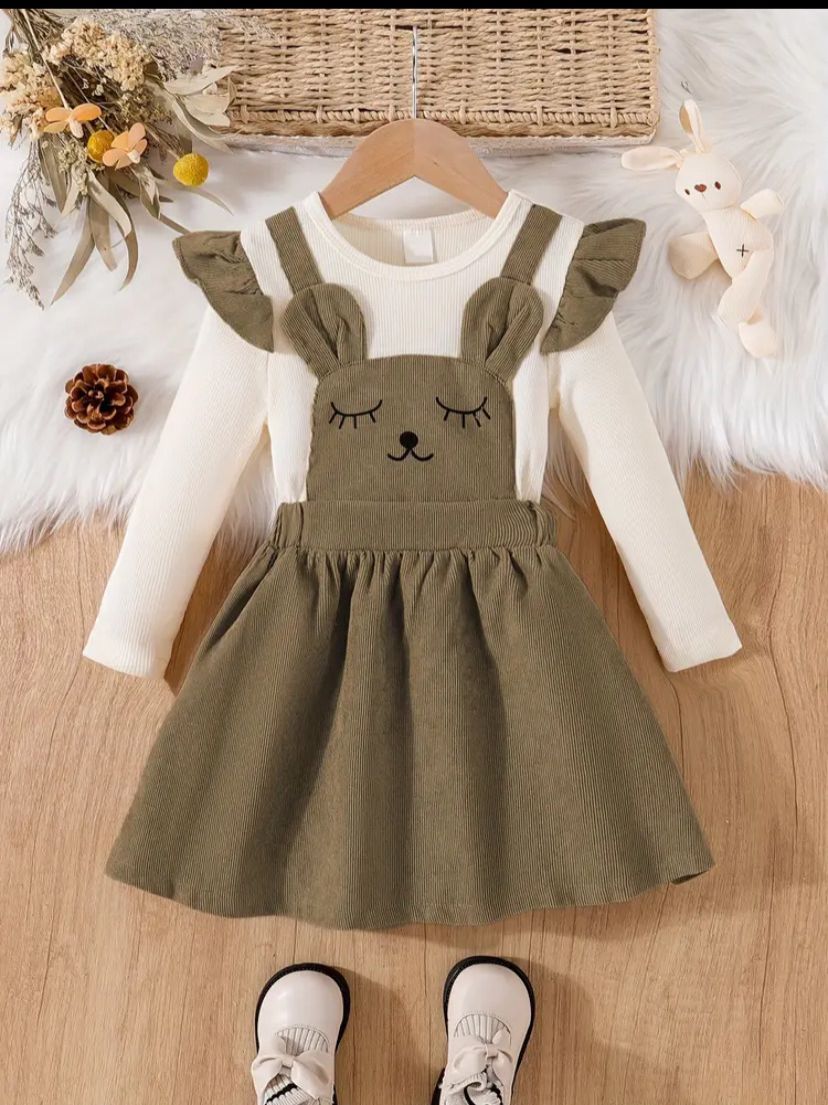 KHAKI FROCK 2 PIECE