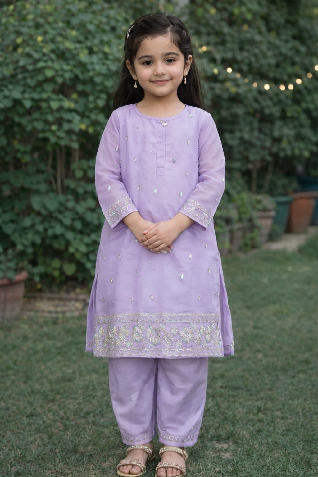 LILAC TEXTURED SILK 2 PIECE