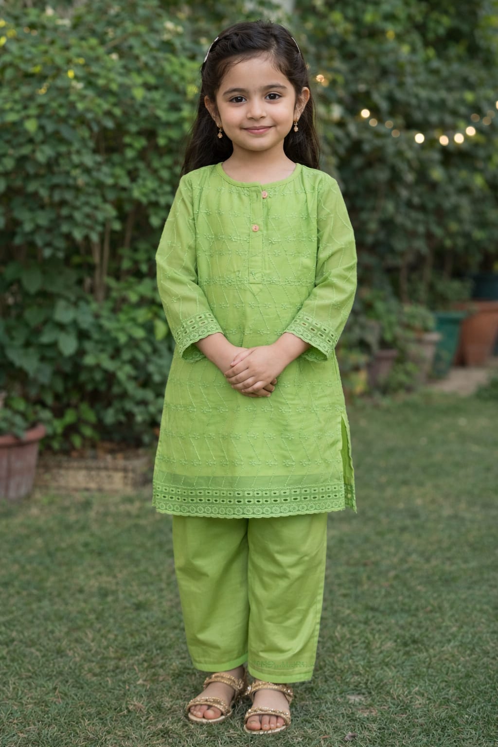 APPLE GREEN CHINKARI SUIT