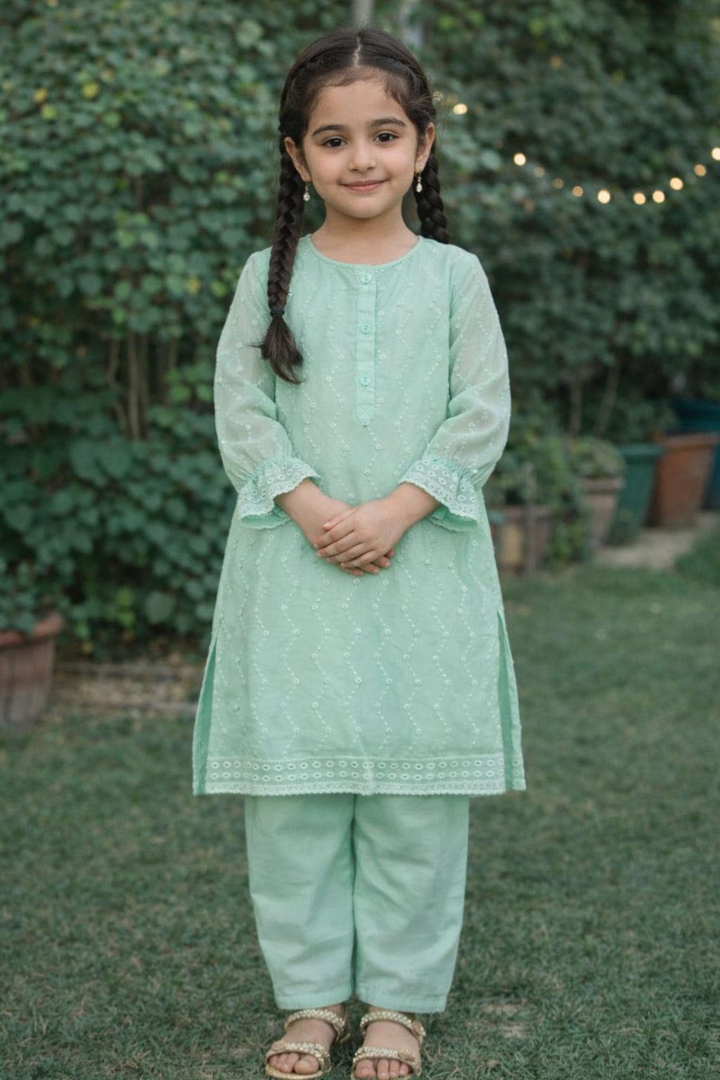 CHINKARI SEA GREEN 2 PIECE SUIT